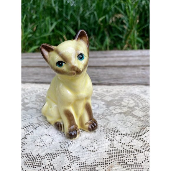 Vintage 1950s Ceramic Siamese Kitten Figurine - Picture 6 of 9